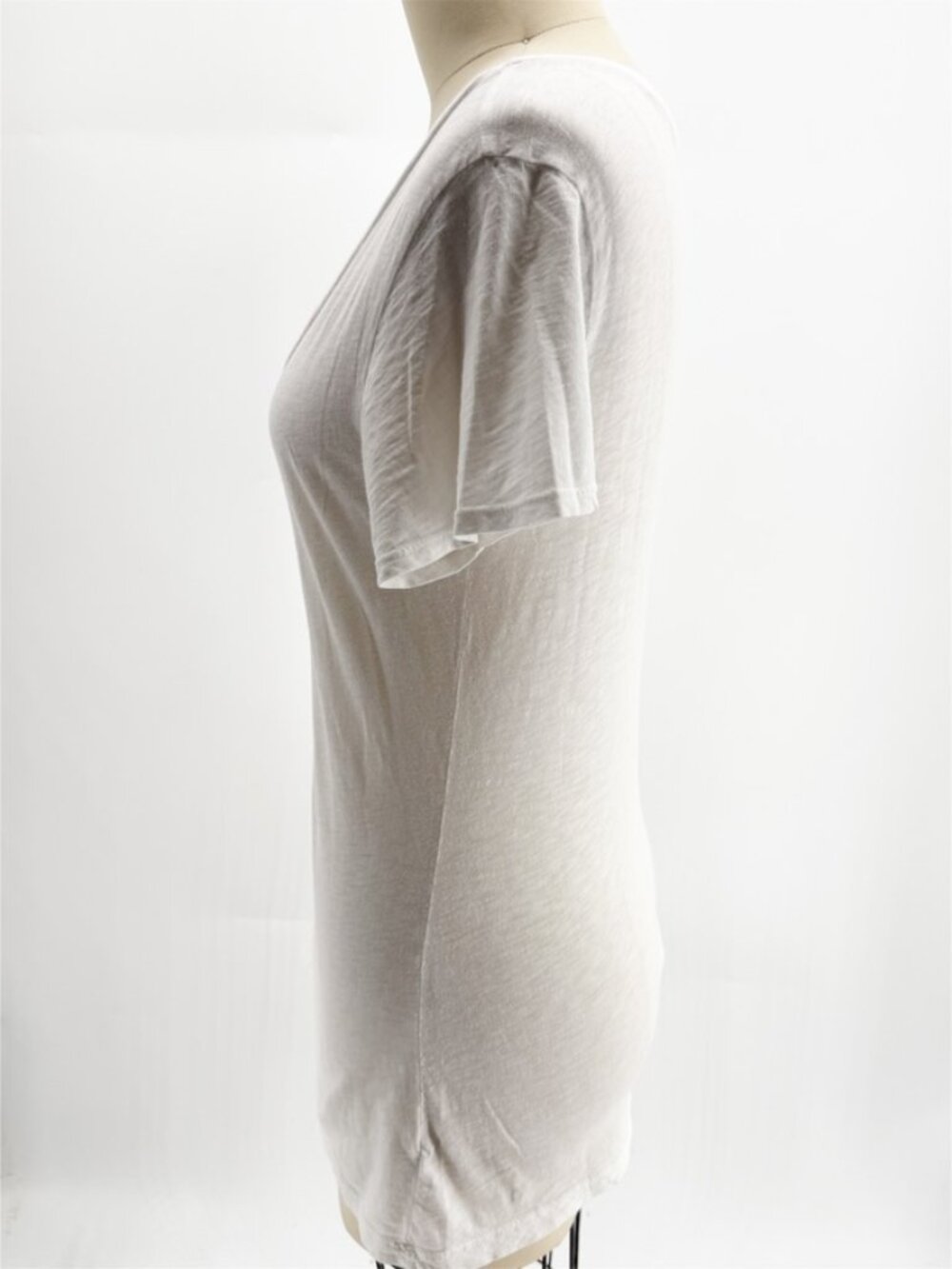 Velvet by Graham & Spencer Lilith Cotton Slub V-Neck Tee | White - Picture 5 of 11